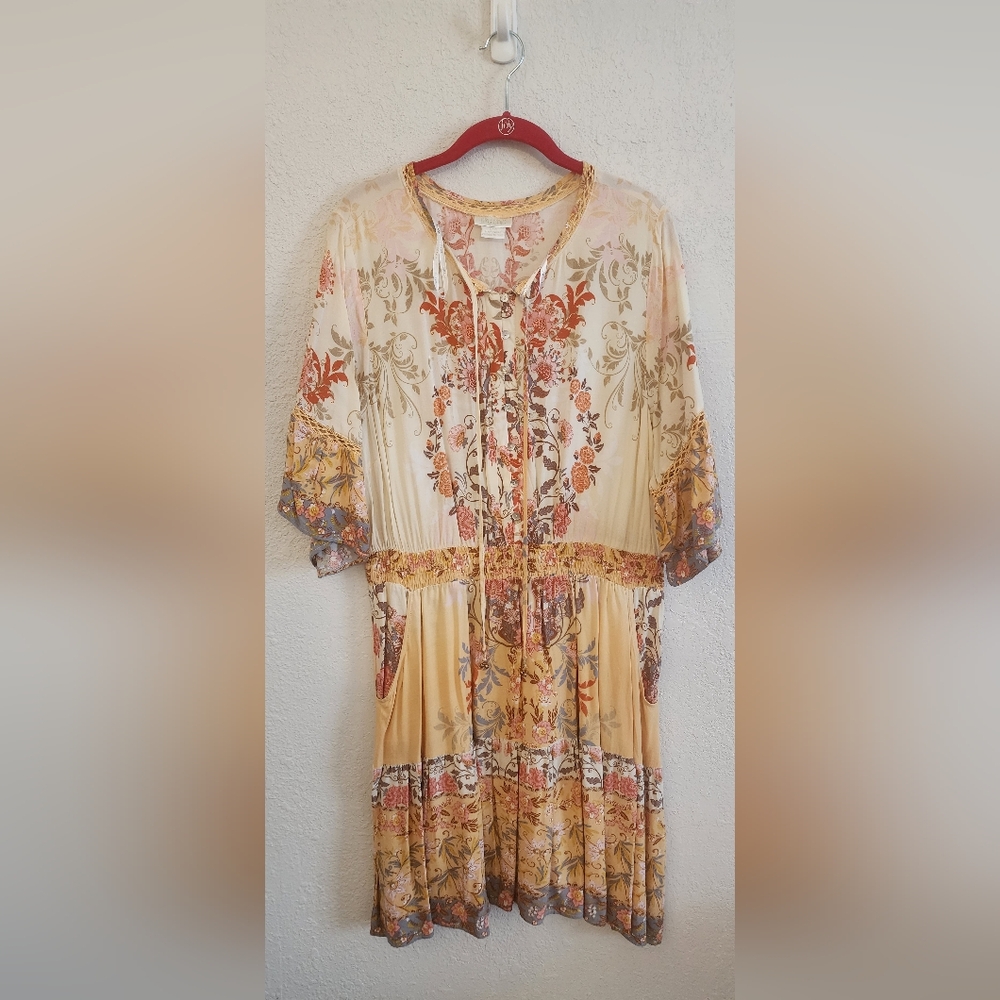 City Chic Floral Bohemian Dress with Tassels
